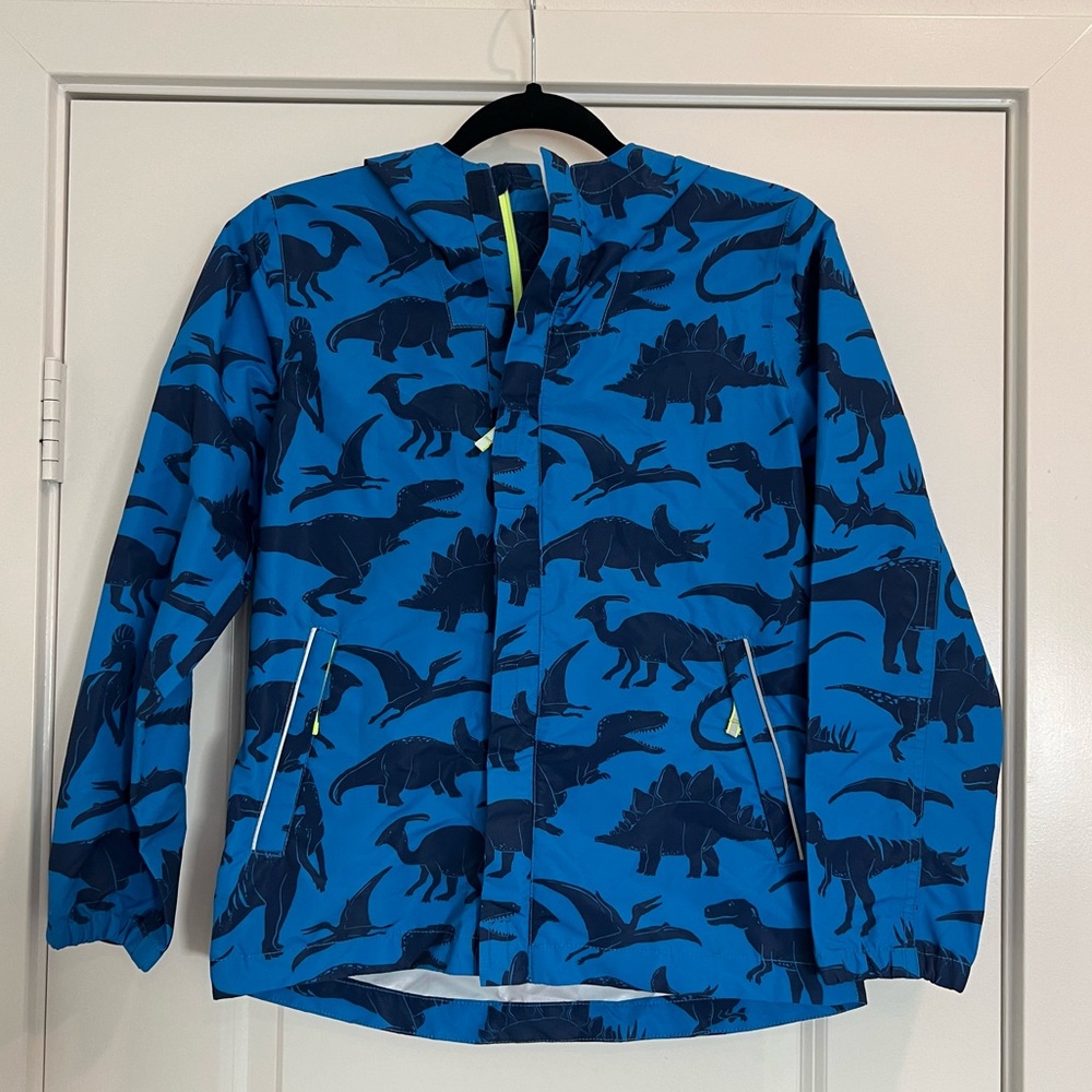 Mini Boden Blue Dinosaur Packable Rain Jacket 11-12years